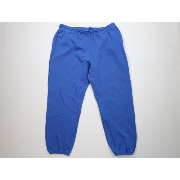 Vtg 80s 90s Nike Mens XL Travis Scott Mini Swoosh Sweatpants Joggers Royal Blue - Picture 1 of 15